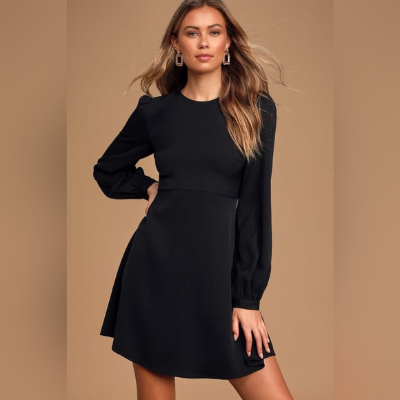 Lulus Dresses & Skirts - ⚫️ LULUs Follow Me Black Long Sleeve Dress. Size SMALL. Great Condition!